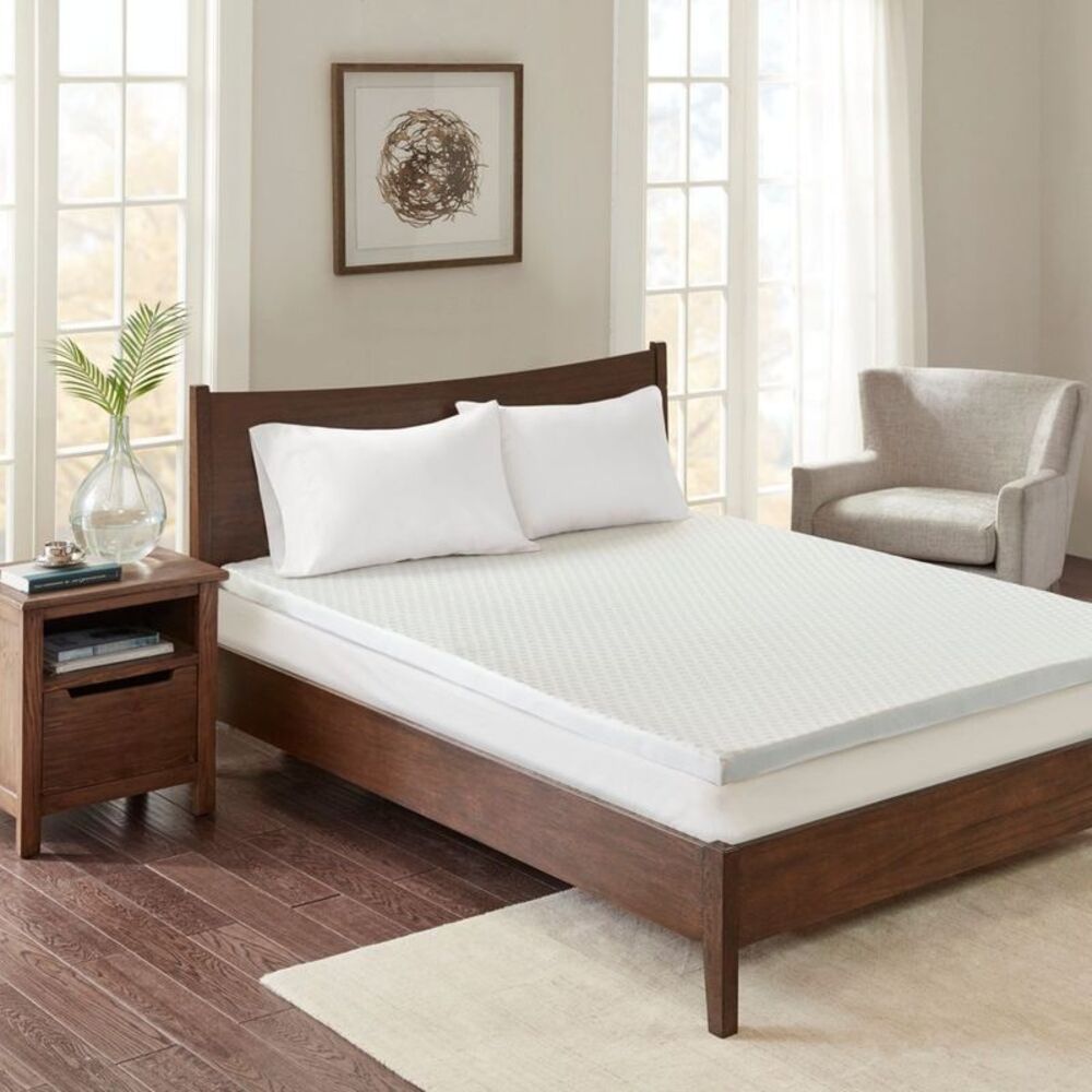 Hypoallergenic 2" Gel Memory Foam Mattress Toppers (Twin XL) White